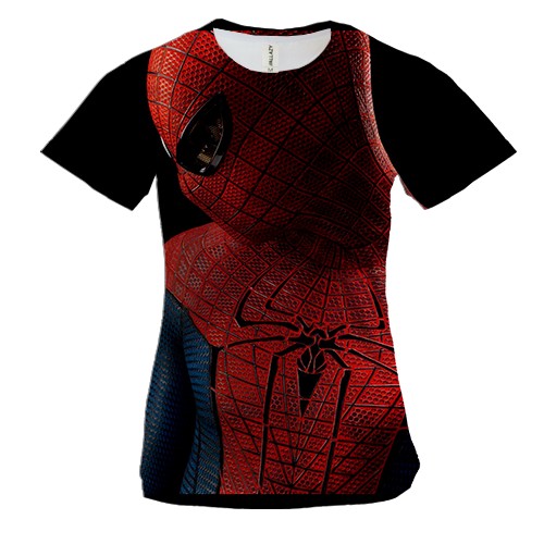 Женская 3D футболка Человек-паук в крупном плане