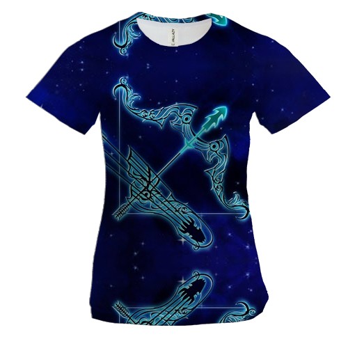 Жіноча 3D футболка зі знаком зодіаку Стрілець (2)