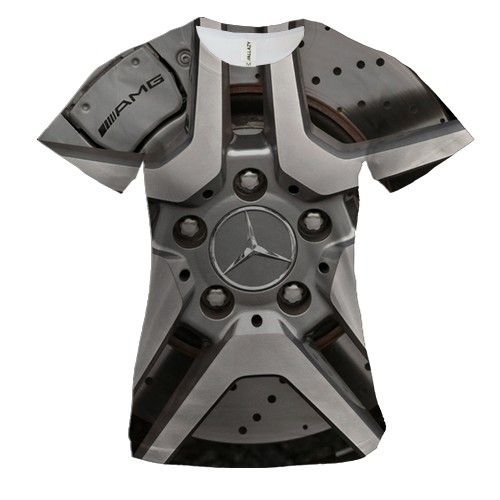 Жіноча 3D футболка з колесом Mercedes