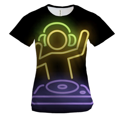Жіноча 3D футболка зі стилізованим діджеєм