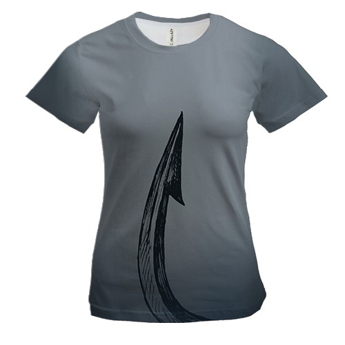 Жіноча 3D футболка з рыболовним крючком