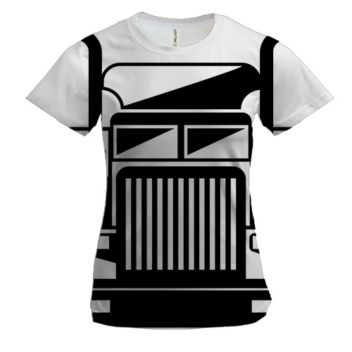 Женская 3D футболка с черной кабиной