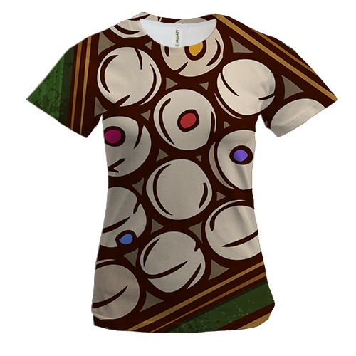 Женская 3D футболка с иллюстрацией бильярда