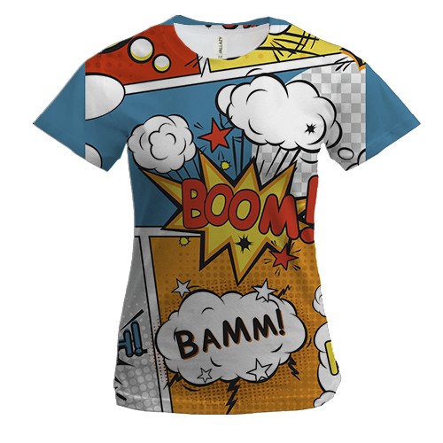 Жіноча 3D футболка з коміксом