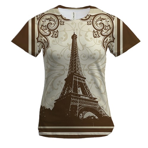 Жіноча 3D футболка з Ейфелевою вежею