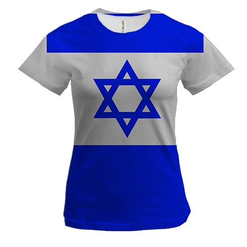 Жіноча 3D футболка з прапором Ізраїлю