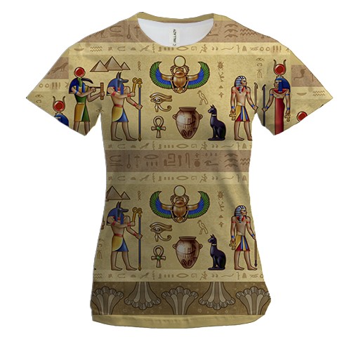 Женская 3D футболка с египетской стеной
