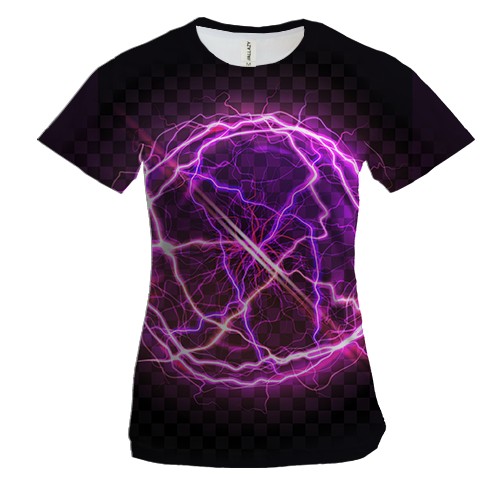 Жіноча 3D футболка з круглим електричним зарядом