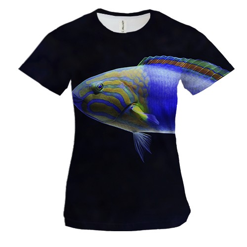 Женская 3D футболка с синей рыбкой