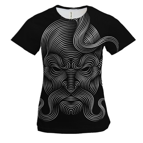 Жіноча 3D футболка з портретом козака