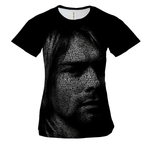 Женская 3D футболка Курт Кобейн из слов