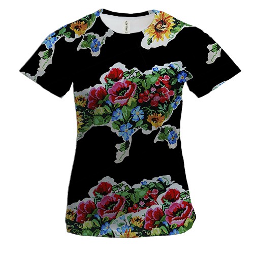 Жіноча 3D футболка з картою України