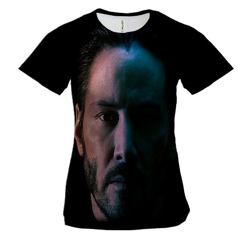 Женская 3D футболка с Киану Ривзом