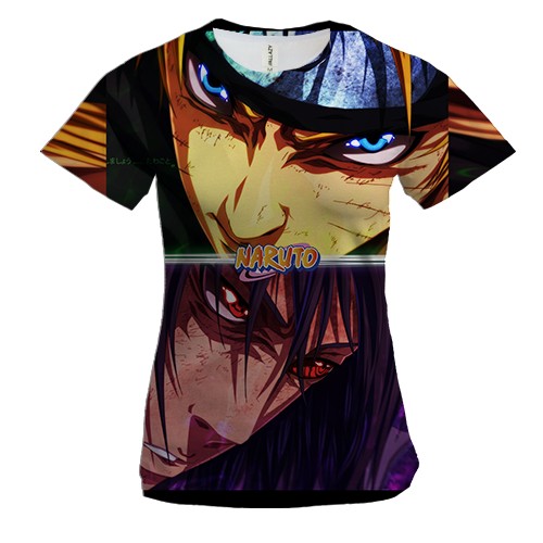 Женская 3D футболка Naruto and Sasuke 2