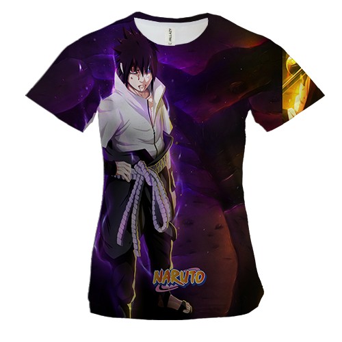 Женская 3D футболка Naruto and Sasuke