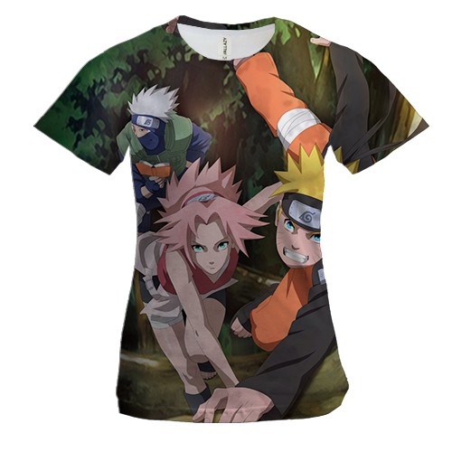 Женская 3D футболка Naruto`s comand 2