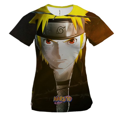 Женская 3D футболка Naruto power