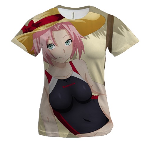 Жіноча 3D футболка Sakura on the beach