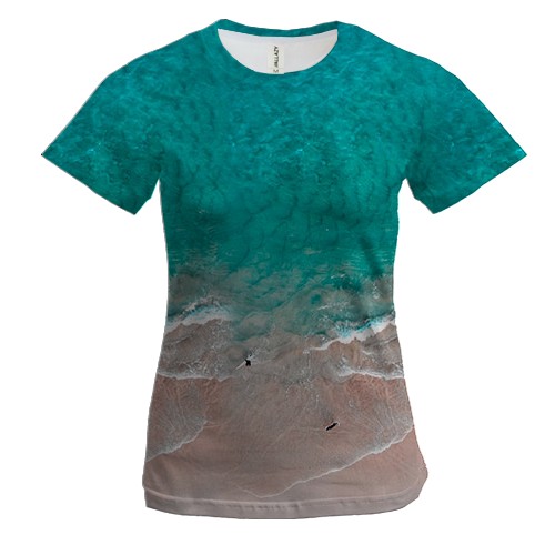 Женская 3D футболка Берег океана
