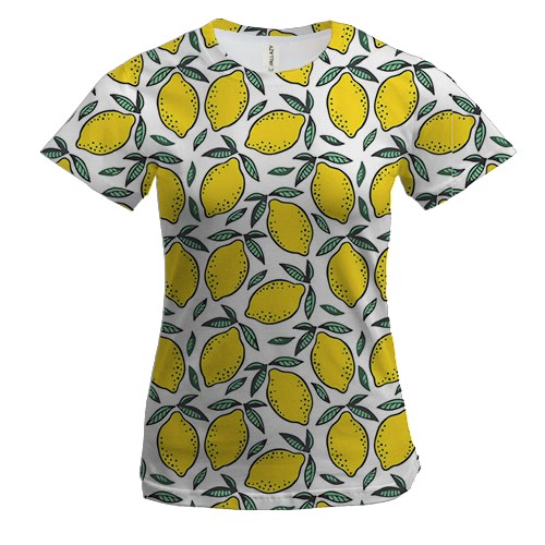 Женская 3D футболка с лимонами (3)