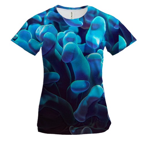 Жіноча 3D футболка Блакитний дим патерн