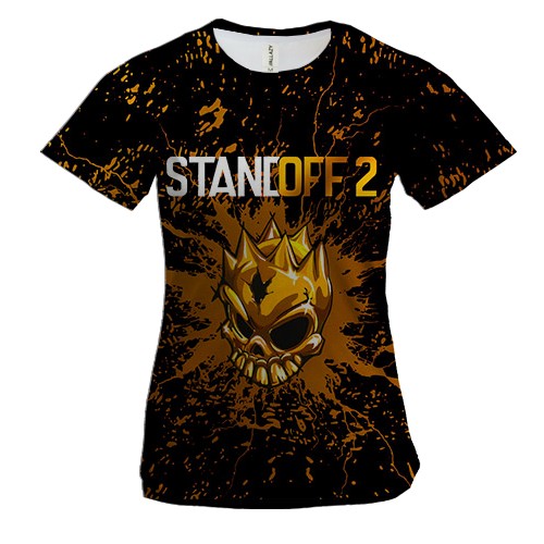 Женская 3D футболка STANDOFF 2 Gold Skull