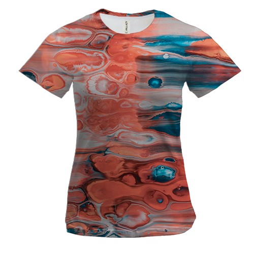Женская 3D футболка Абстракция разводы краски