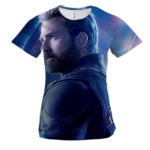 Женская 3D футболка Captain America portrait