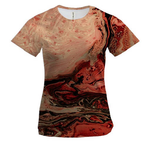 Женская 3D футболка Абстракция разводы краски 3