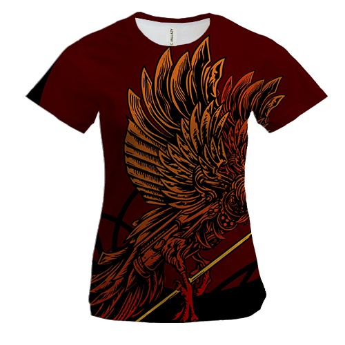 Жіноча 3D футболка з крилатим птахом