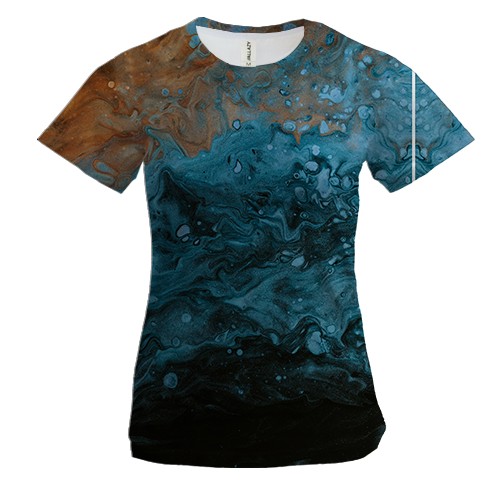 Жіноча 3D футболка Абстракція розводи фарби 4