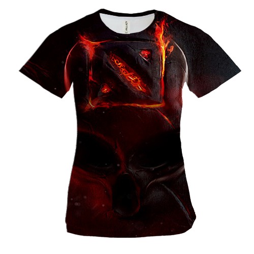 Женская 3D футболка Dota 2  с черепом