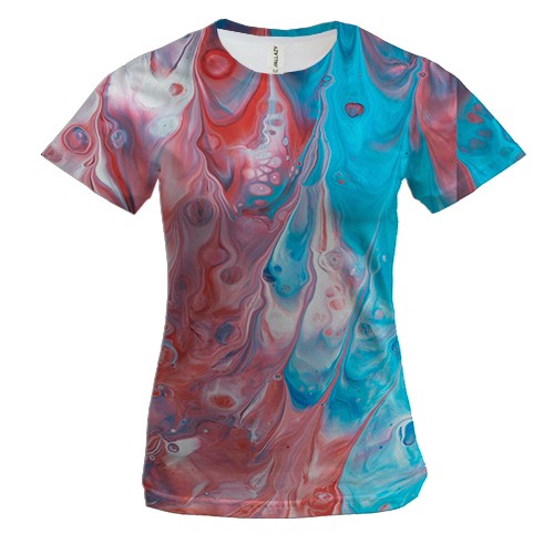Жіноча 3D футболка Абстракція розводи фарби 5