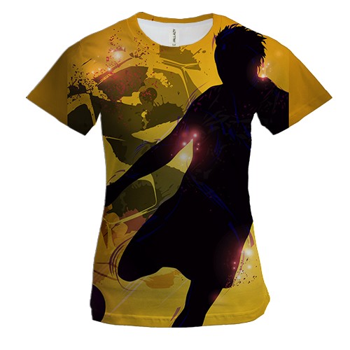 Жіноча 3D футболка з темним футболістом