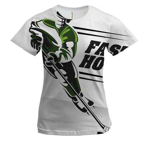 Женская 3D футболка Fast hockey