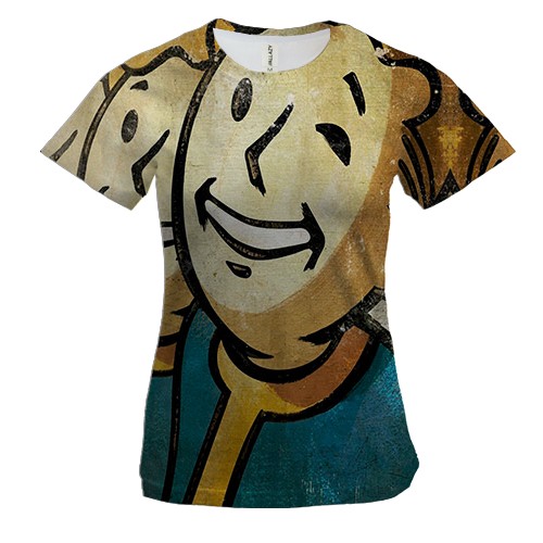 Женская 3D футболка Fallout человечки