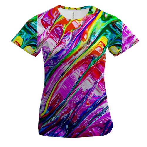 Жіноча 3D футболка з масляною фарбою