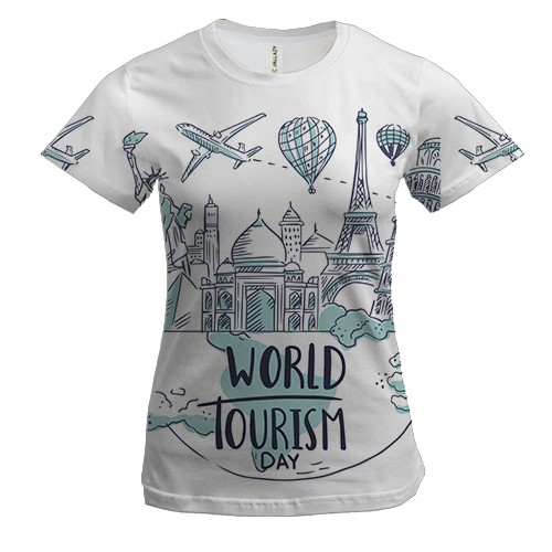 Жіноча 3D футболка World Tourism Day