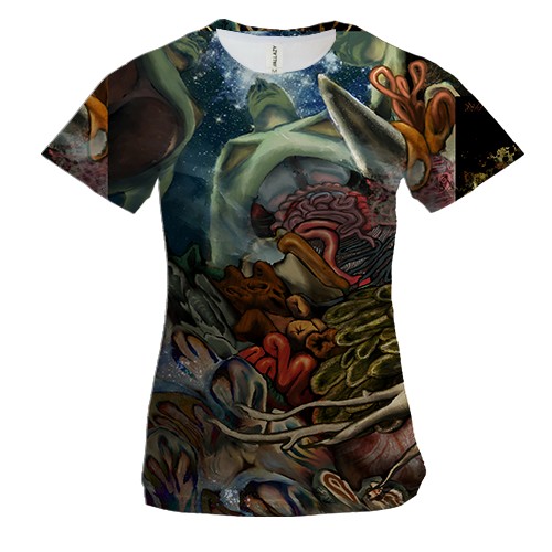 Женская 3D футболка Spooky Halloween Art