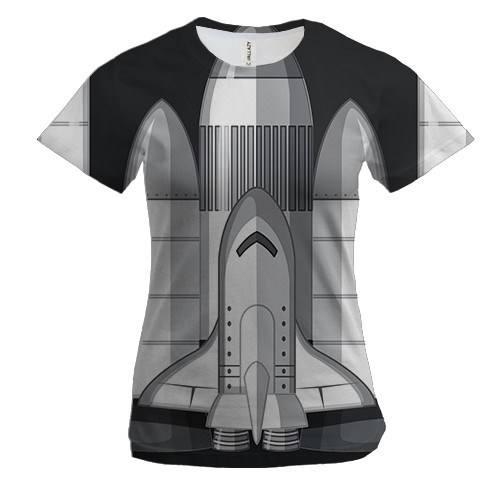 Жіноча 3D футболка з космічною ракетою