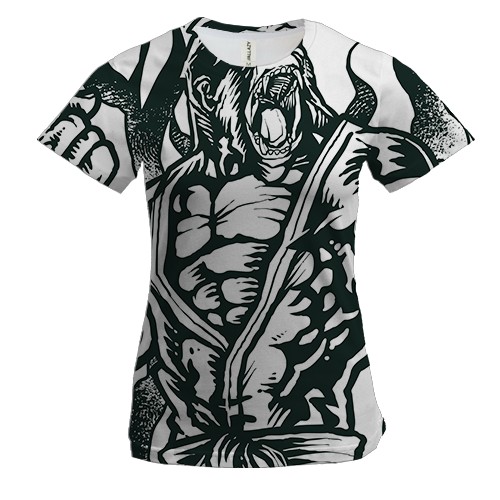 Жіноча 3D футболка з горилами каратистом