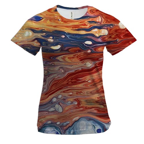 Жіноча 3D футболка Абстракція розводи фарби. 4