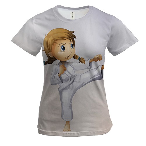 Жіноча 3D футболка з дівчинкою каратисткою