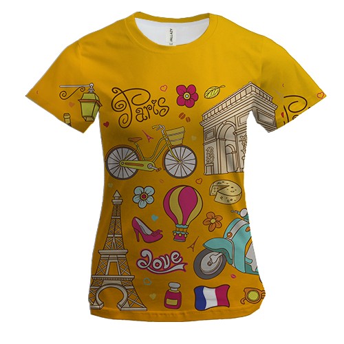 Жіноча 3D футболка з французькою символікою
