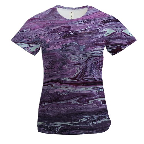 Женская 3D футболка Абстракция разводы краски.