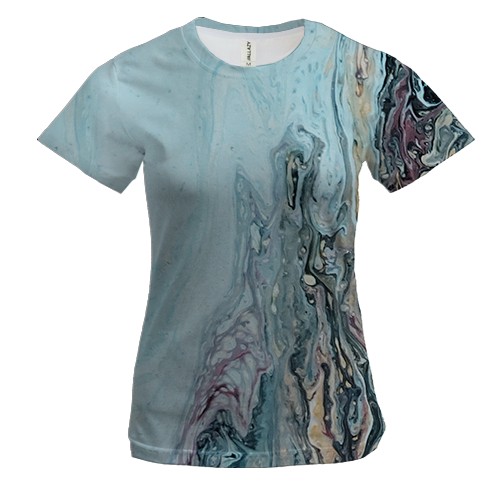 Жіноча 3D футболка Абстракція розводи фарби. 1
