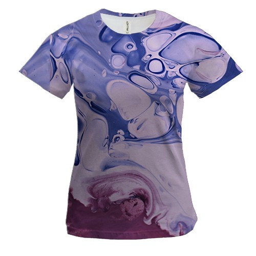 Жіноча 3D футболка Абстракція розводи фарби. 9
