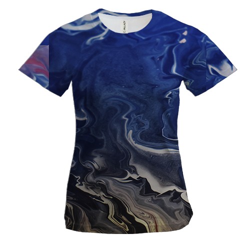 Жіноча 3D футболка Абстракція розводи фарби. 11