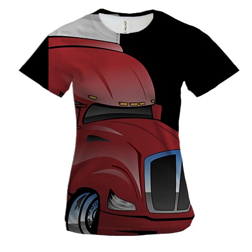 Женская 3D футболка со злой красной кабиной