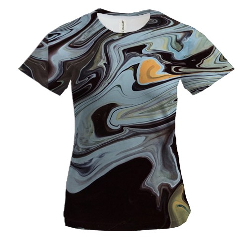 Жіноча 3D футболка Абстракція розводи фарби. 13
